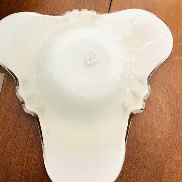 Beautiful white gold flecked Murano handblown ashtray - Picture 4 of 10